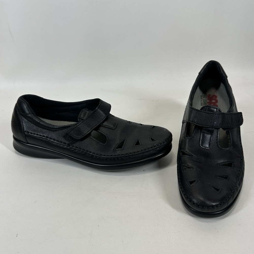 SAS Roamer Womens Size 9.5‎ Black Leather Slip On Shoes